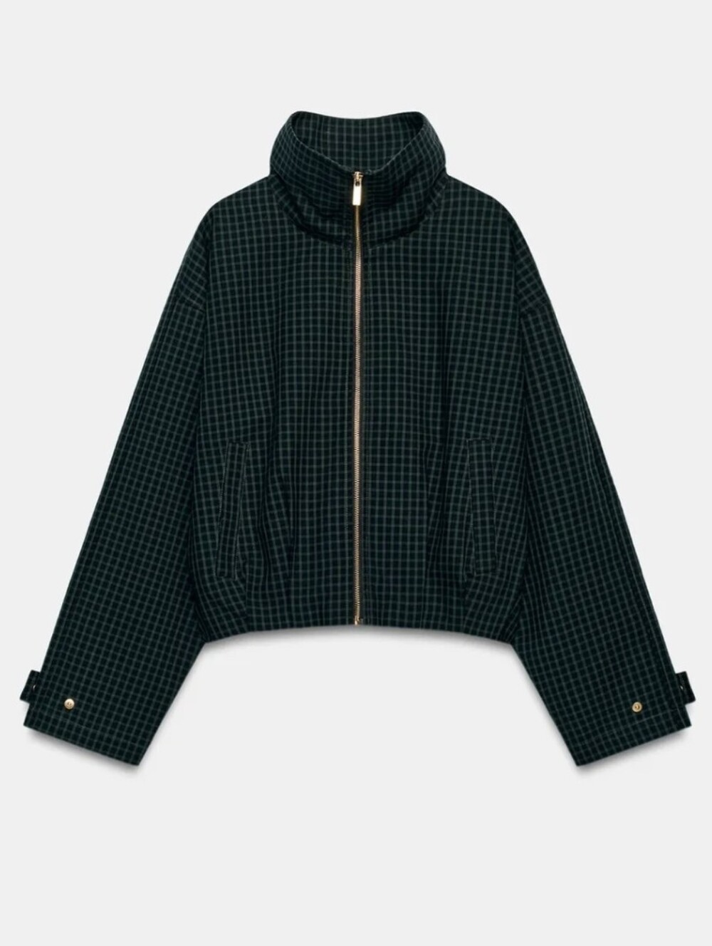 ZARA CHECKED BOMBER JACKET